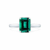 FLORENCE - Chatham® Green Emerald Platinum Solitaire Ring Engagement Ring Lily Arkwright