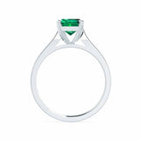 FLORENCE - Chatham® Green Emerald Platinum Solitaire Ring Engagement Ring Lily Arkwright