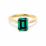 FLORENCE - Chatham® Green Emerald 18k Yellow Gold Solitaire Ring Lily Arkwright