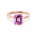 FLORENCE - Chatham® Pink Sapphire 18k Rose Gold Solitaire Ring Lily Arkwright