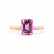 FLORENCE - Chatham® Pink Sapphire 18k Rose Gold Solitaire Ring Lily Arkwright