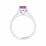 FLORENCE - Chatham® Pink Sapphire 18k White Gold Solitaire Ring Lily Arkwright