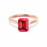 FLORENCE - Chatham® Ruby 18k Rose Gold Solitaire Ring Lily Arkwright