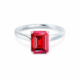 FLORENCE - Chatham® Ruby 950 Platinum Solitaire Ring Lily Arkwright