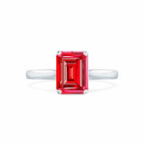 FLORENCE - Chatham® Ruby 18k White Gold Solitaire Ring Lily Arkwright
