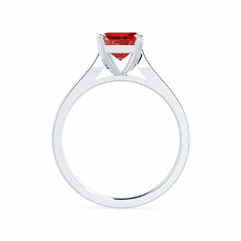 FLORENCE - Chatham® Ruby 18k White Gold Solitaire Ring Lily Arkwright