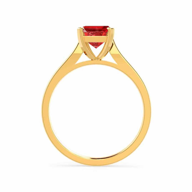 FLORENCE - Chatham® Ruby 18k Yellow Gold Solitaire Ring Lily Arkwright