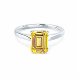 FLORENCE - Chatham® Yellow Sapphire 18k White Gold Solitaire Ring Lily Arkwright