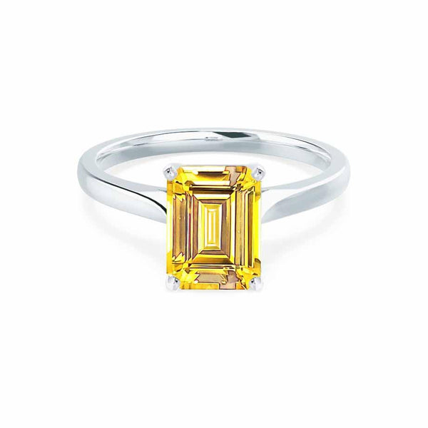 FLORENCE - Chatham® Yellow Sapphire 950 Platinum Solitaire Ring Lily Arkwright