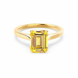 FLORENCE - Chatham® Yellow Sapphire 18k Yellow Gold Solitaire Ring Lily Arkwright