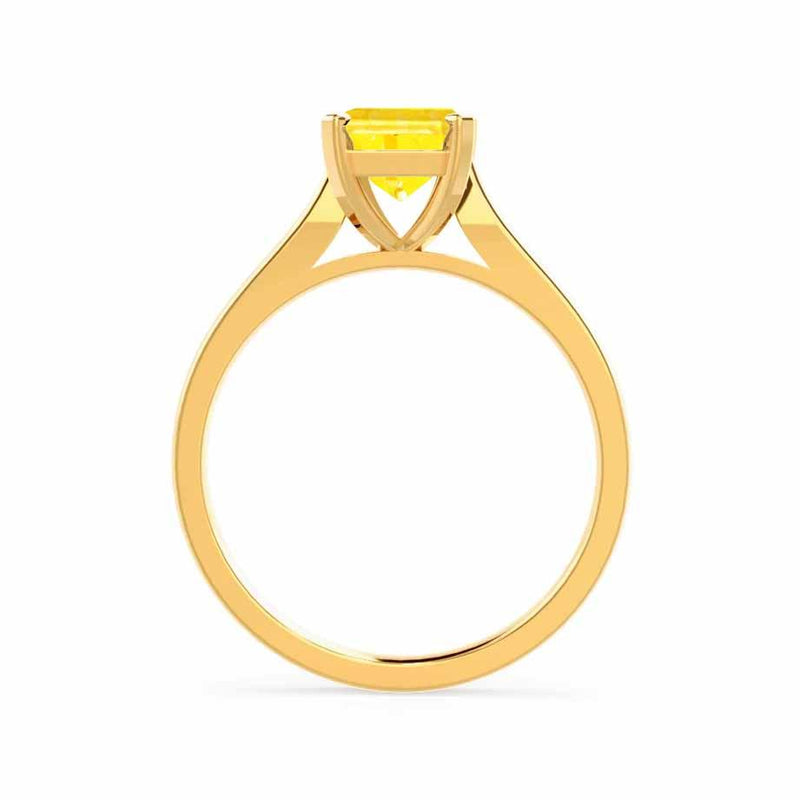 FLORENCE - Chatham® Yellow Sapphire 18k Yellow Gold Solitaire Ring Lily Arkwright
