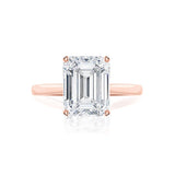FLORENCE - Emerald Moissanite 18k Rose Gold Solitaire Ring Engagement Ring Lily Arkwright