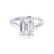 FLORENCE - Emerald Lab Diamond 18k White Gold Solitaire Engagement Ring Lily Arkwright