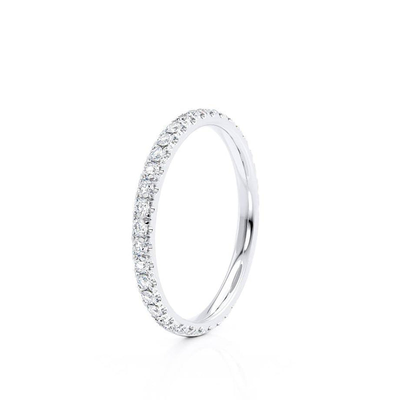 CECELIA - 2.00mm Micro Pavé 18k White Gold Eternity Wedding Band Eternity Lily Arkwright