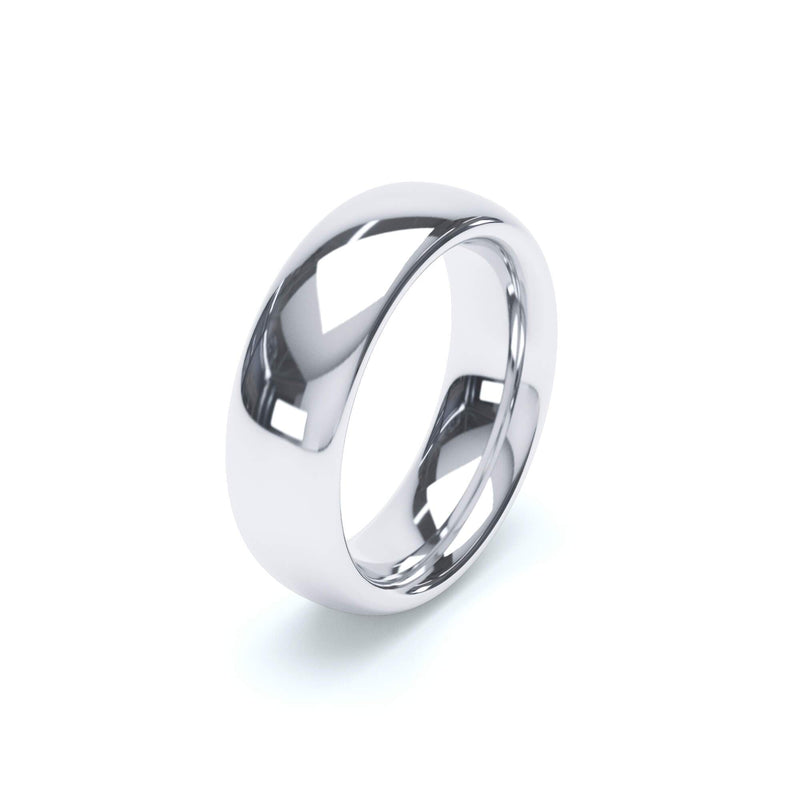 9ct White Gold Comfort Fit Court Wedding Ring - Hallmarked, All Sizes & Widths