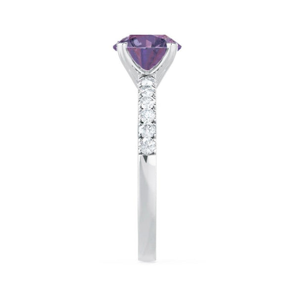 GISELLE - Chatham® Alexandrite & Diamond 950 Platinum Ring Engagement Ring Lily Arkwright