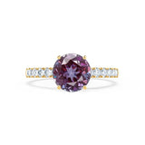 GISELLE - Chatham® Alexandrite & Diamond 18k Yellow Gold Ring Engagement Ring Lily Arkwright