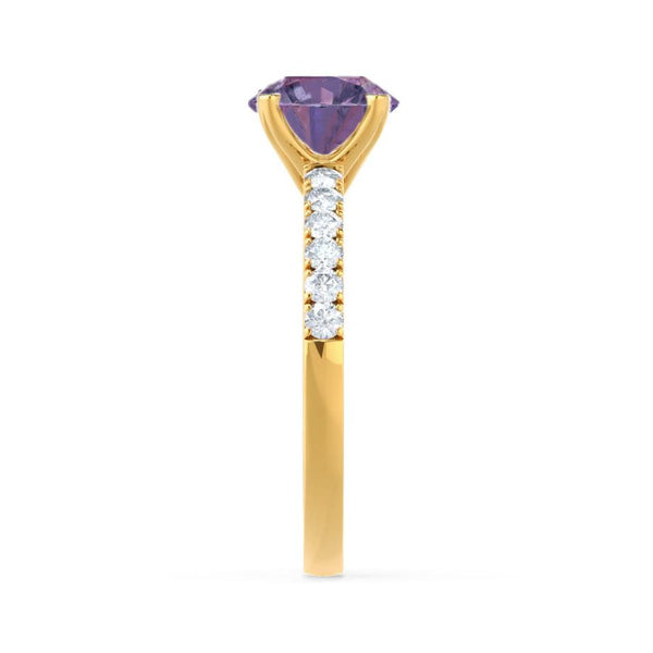 GISELLE - Chatham® Alexandrite & Diamond 18k Yellow Gold Ring Engagement Ring Lily Arkwright