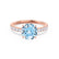 GISELLE - Chatham® Aqua Spinel & Diamond 18k Rose Gold Ring Engagement Ring Lily Arkwright