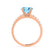 GISELLE - Chatham® Aqua Spinel & Diamond 18k Rose Gold Ring Engagement Ring Lily Arkwright