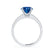 GISELLE - Chatham® Blue Sapphire & Diamond 18k White Gold Ring Engagement Ring Lily Arkwright