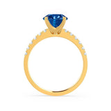 GISELLE - ChathamⓇ Lab Grown Blue Sapphire & Diamond 18k Yellow Gold Solitaire Engagement Ring Lily Arkwright