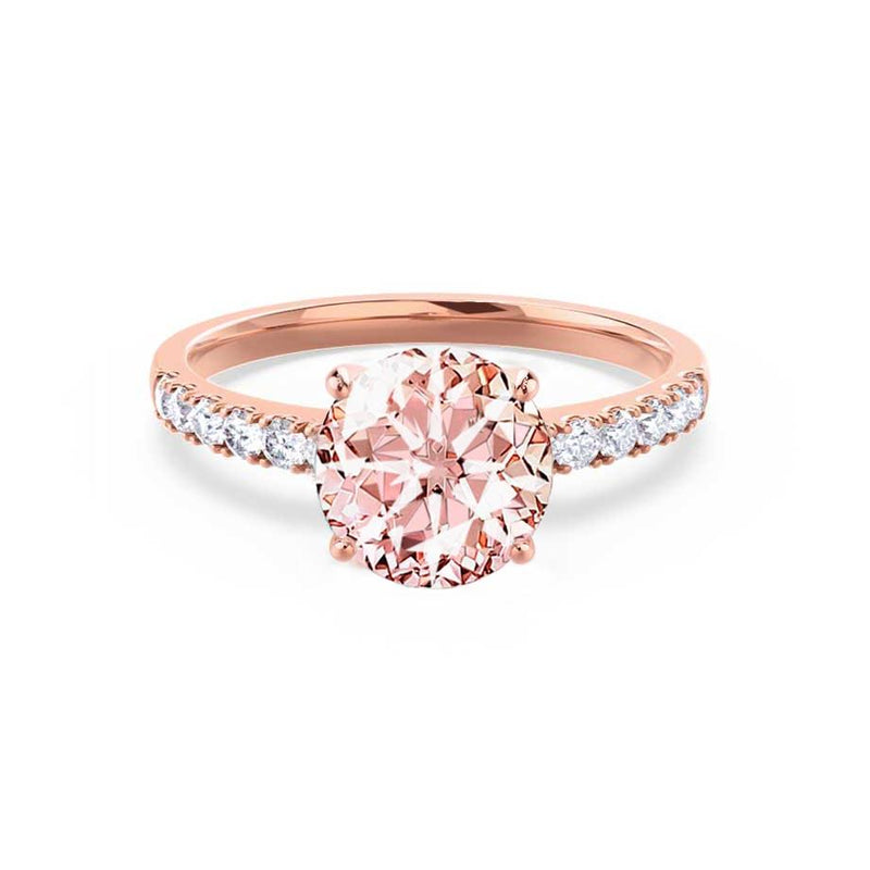 GISELLE - Chatham® Champagne True Sapphire & Diamond 18k Rose Gold Ring Engagement Ring Lily Arkwright