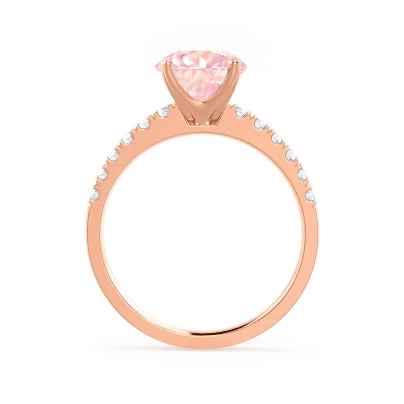 GISELLE - Chatham® Champagne True Sapphire & Diamond 18k Rose Gold Ring Engagement Ring Lily Arkwright