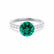 GISELLE - Chatham® Emerald & Diamond 950 Platinum Ring Engagement Ring Lily Arkwright