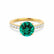 GISELLE - Chatham® Emerald & Diamond 18k Yellow Gold Ring Engagement Ring Lily Arkwright
