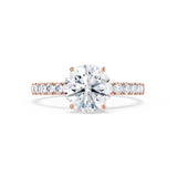 GISELLE - Round Round Lab Diamond 18k Rose Gold Solitaire Ring Engagement Ring Lily Arkwright