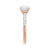 GISELLE - Round Round Moissanite & Diamond 18k Rose Gold Solitaire Ring Engagement Ring Lily Arkwright