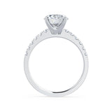 GISELLE - Round Moissanite & Diamond 18k White Gold Solitaire Ring Engagement Ring Lily Arkwright