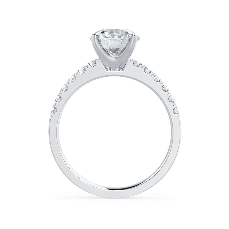 GISELLE - Round Lab Diamond 18k White Gold Solitaire Ring Engagement Ring Lily Arkwright
