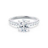 GISELLE - Round Moissanite & Diamond 950 Platinum Solitaire Ring Engagement Ring Lily Arkwright