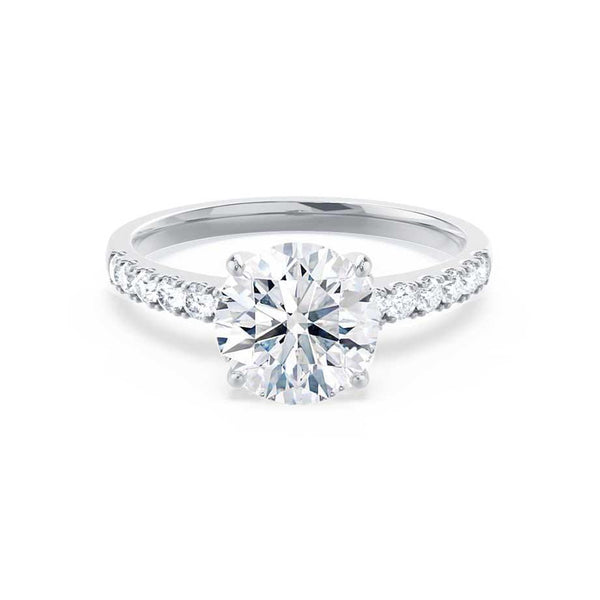 GISELLE - Round Lab Diamond 950 Platinum Solitaire Ring Engagement Ring Lily Arkwright