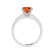 GISELLE - Chatham® Padparadscha Sapphire & Diamond 18k White Gold Ring Engagement Ring Lily Arkwright