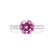 GISELLE - Chatham® Pink Sapphire & Diamond 18k White Gold Ring Engagement Ring Lily Arkwright