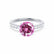 GISELLE - Chatham® Pink Sapphire & Diamond 18k White Gold Ring Engagement Ring Lily Arkwright