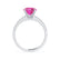GISELLE - Chatham® Pink Sapphire & Diamond 18k White Gold Ring Engagement Ring Lily Arkwright