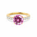 GISELLE - Chatham® Pink Sapphire & Diamond 18k Yellow Gold Ring Engagement Ring Lily Arkwright