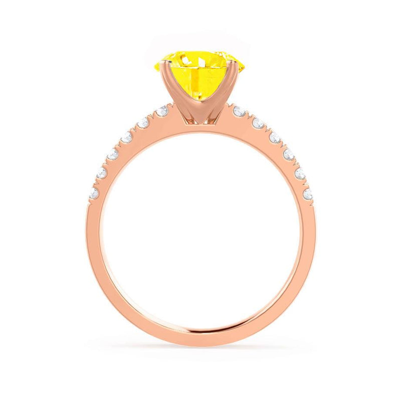 GISELLE - Chatham® Yellow Sapphire & Diamond 18k Rose Gold Ring Engagement Ring Lily Arkwright