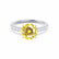GISELLE - Chatham® Yellow Sapphire & Diamond 18k White Gold Ring Engagement Ring Lily Arkwright