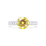 GISELLE - Chatham® Yellow Sapphire & Diamond 950 Platinum Ring Engagement Ring Lily Arkwright