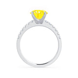 GISELLE - Chatham® Yellow Sapphire & Diamond 18k White Gold Ring Engagement Ring Lily Arkwright