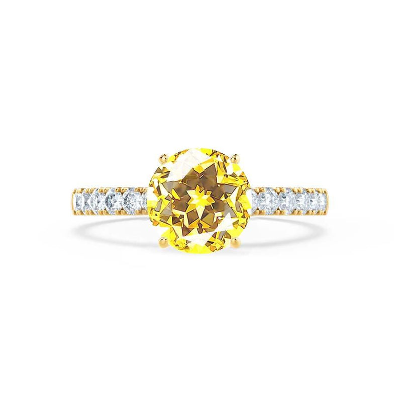 GISELLE - Chatham® Yellow Sapphire & Diamond 18k Yellow Gold Ring Engagement Ring Lily Arkwright