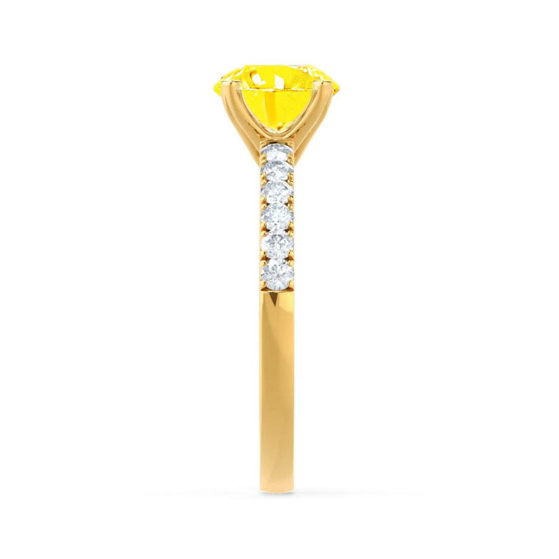 GISELLE - Chatham® Yellow Sapphire & Diamond 18k Yellow Gold Ring Engagement Ring Lily Arkwright
