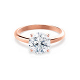 GRACE - Round Lab Diamond 18k Rose Gold Solitaire Ring Engagement Ring Lily Arkwright
