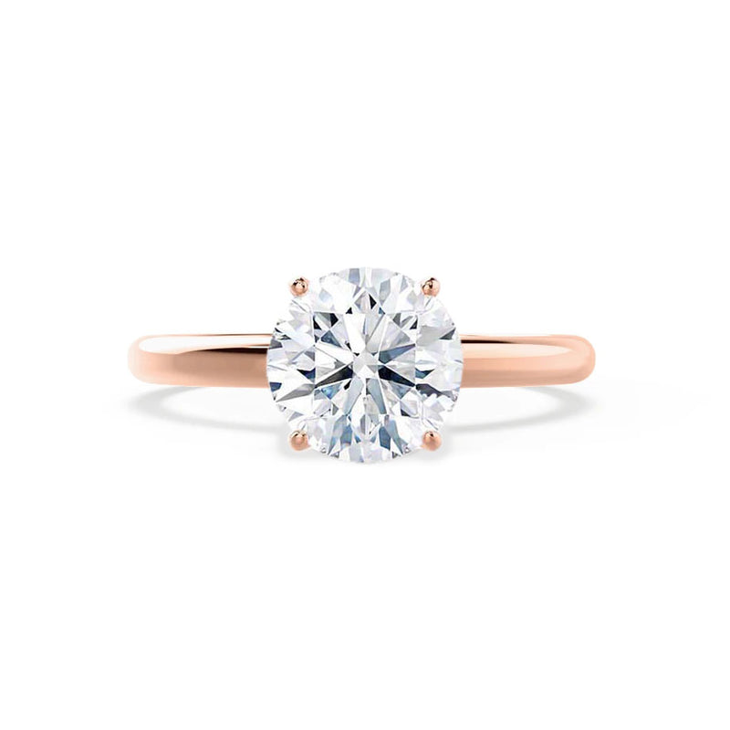 GRACE - Ex Display 0.35ct Round Moissanite 18k Rose Gold Solitaire Ring Engagement Ring Lily Arkwright