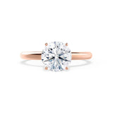 GRACE - Round Natural Diamond 18k Rose Gold Solitaire Ring Engagement Ring Lily Arkwright